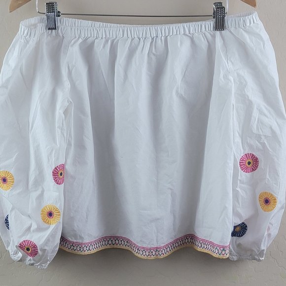 Madewell Embroidered Off-the-Shoulder Top Size M - Picture 12 of 13